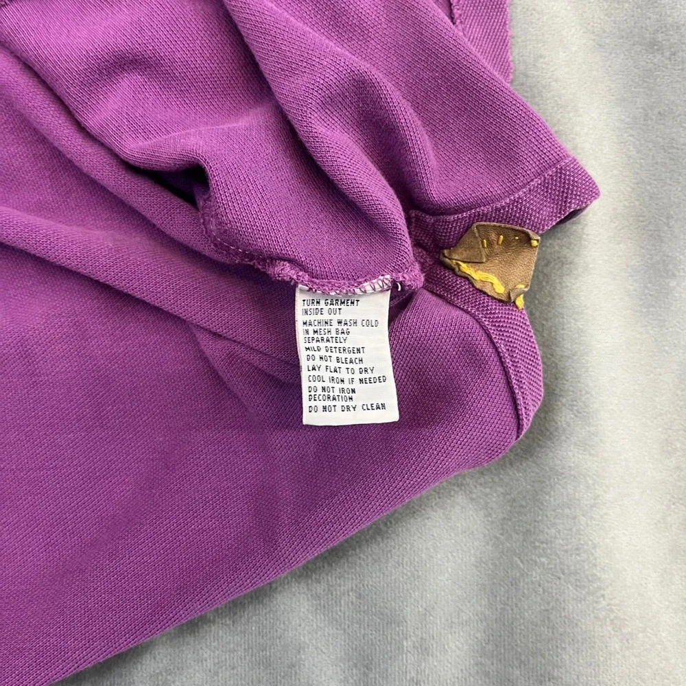 Polo Ralph Lauren Polo Shirt Aztec Mayan Men XL Purple Bead Embroidery Custom Fi